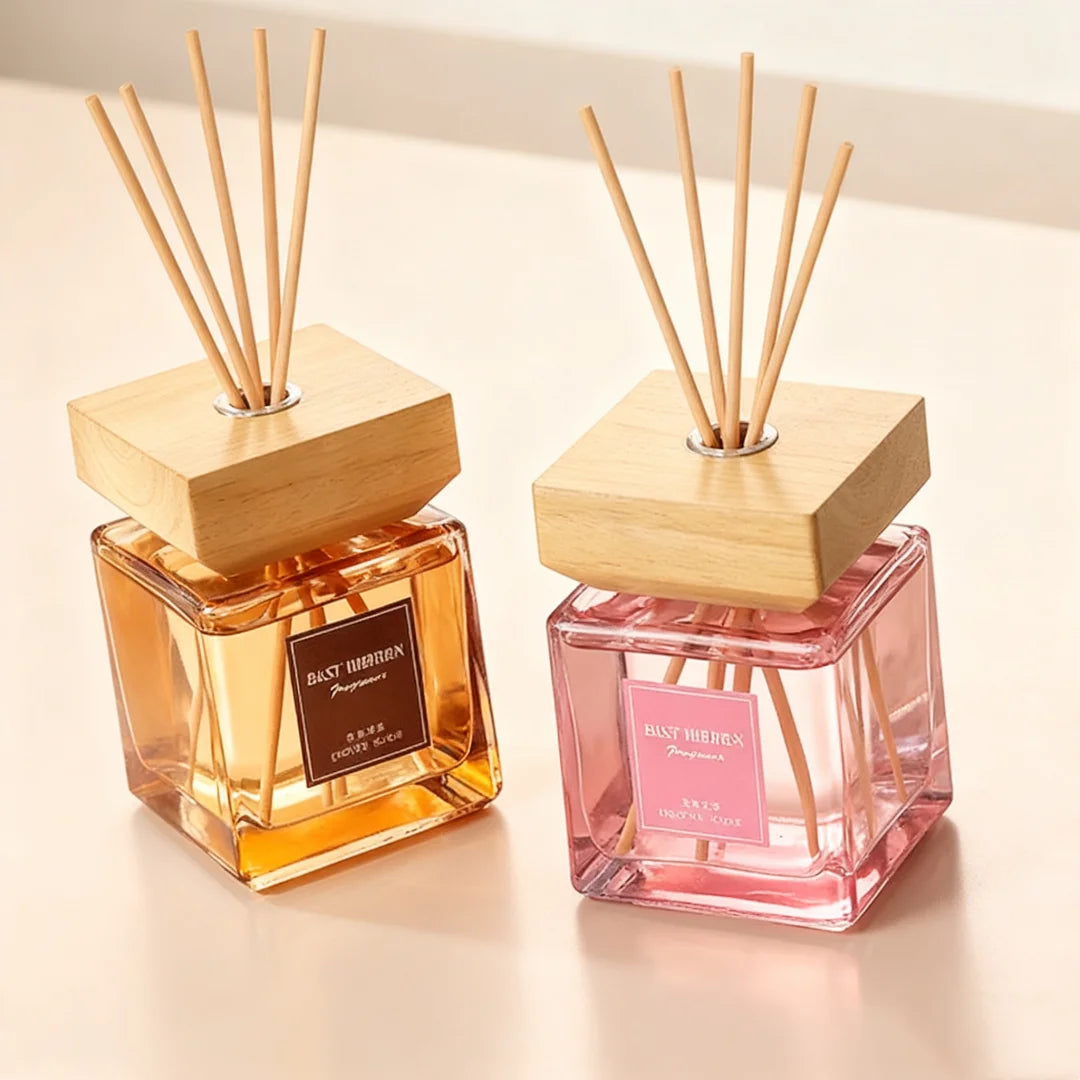 "Nordic Square" Reed Diffuser – 200ml square glass bottle with reed sticks, available in 4 fragrances | CL House