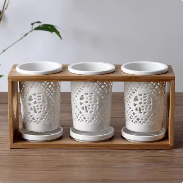 Japanese ceramic chopstick holder Anti-mildew chopstick storage Ceramic kitchen drainer rack Zen kitchen accessories Hygienic utensil holder Draining chopstick box Ceramic cutlery organiser Minimalist kitchen storage Sustainable kitchenware