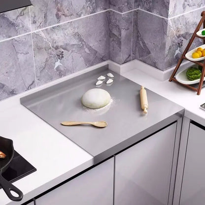 clHouse & Home
Stainless steel chopping board Worktop protector with lip Steel dough kneading board

L-shaped stainless steel board Anti-bacterial cutting surface Chef-grade kitchen accessories

Hygienic meat cutting board Metal pastry board Professional kitchen worktop guard