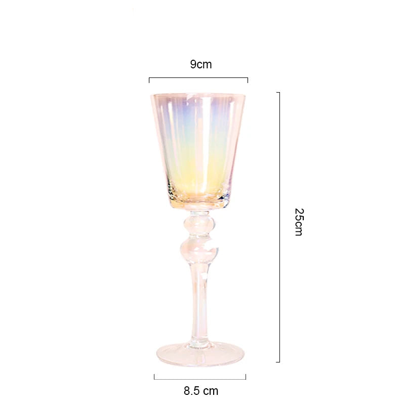  "Golden Hour" crystal wine glass with gold filigree rim, front view on white background — 9 × 25cm — CL House Drinkware collection