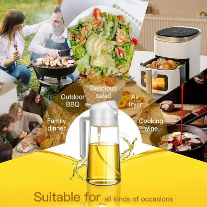 Dispensador de aceite en aerosol: perfecto para distribuir aceite de oliva, vinagre y salsa de soja.