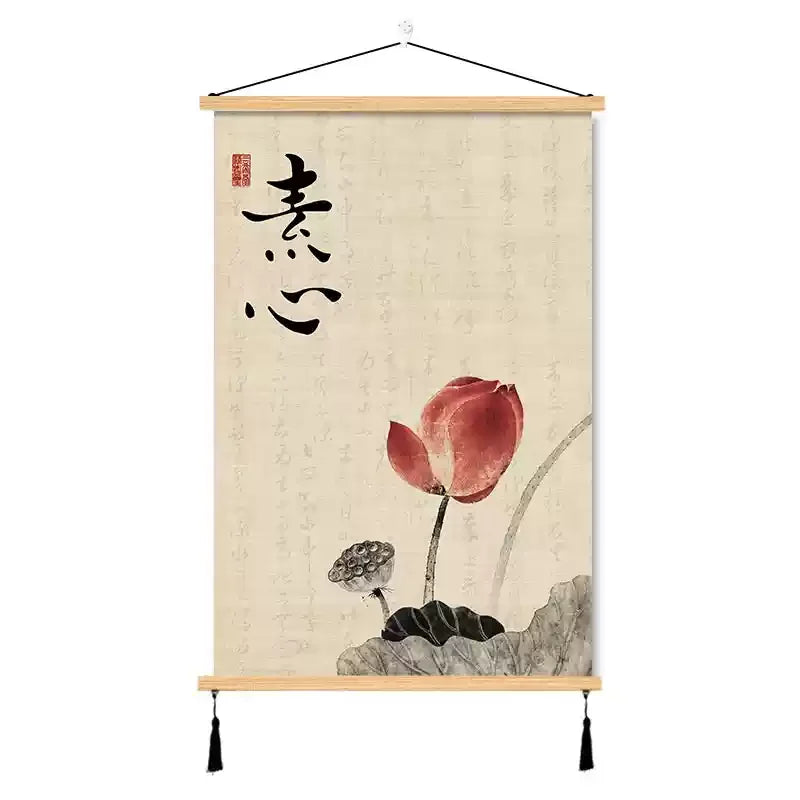 Zen wall art scroll

Buddhist calligraphy hanging

Feng Shui wall decor

Oriental canvas scroll

Spiritual home accessories

Traditional Chinese wall art

Mindfulness room decoration

Auspicious geomancy pendant

Meditation space art