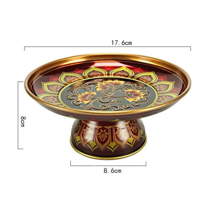 45935949054187 zinc alloy plate

tribute plate

metal plate

high foot plate

creative tray

chinese fruit dish

celestial offering

buddha hall accessories