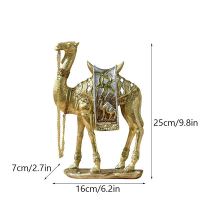 Golden camel sculpture

Turkish home decor UK

Feng Shui wealth ornaments

Resin animal figurines

Luxury office desk decor

Middle Eastern interior accessories

Gold camel statue

Prosperity symbols for home

High-end shelf ornaments
