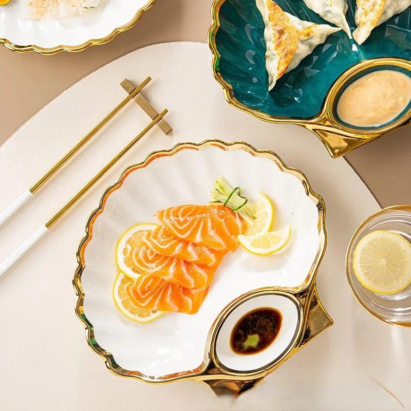 Unique

Sushi Serving Plate

Stylish

Kitchen Decor

Japanese Tableware

Handmade

Gift

Ceramic Sushi Plate ceramic jiaozi dish, dumpling plate, sushi plate, light luxury tableware, irregular plate, Phnom Penh plate, home decoration, dining table decor, ceramic dish, kitchenware