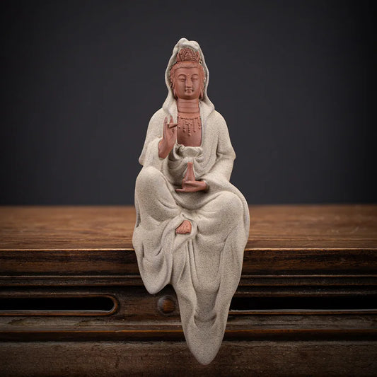 Estátua de Buda Guanyin

Queimador de incenso de refluxo

Ornamento de Bodhisattva em porcelana

Decoração Zen para casa