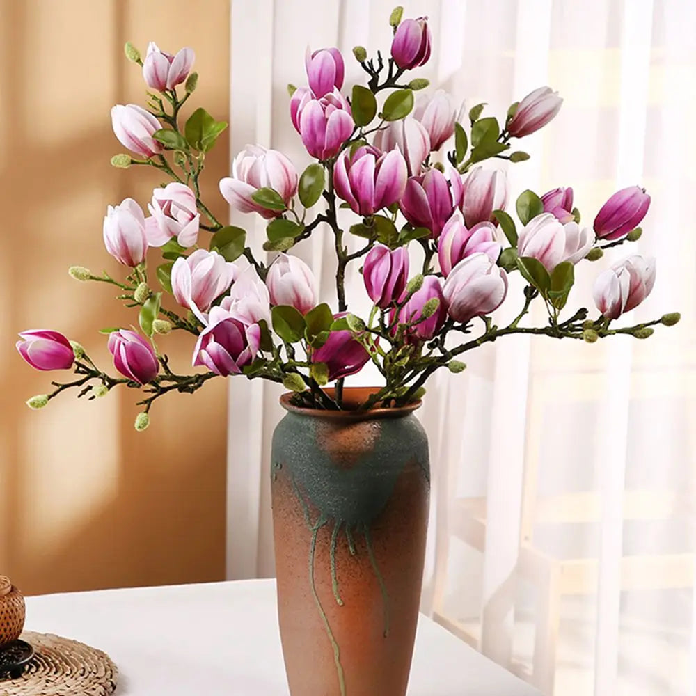 Silk magnolia bouquet

Artificial wedding flowers

Faux bridal bouquet

Magnolia floral props

Realistic silk flowers UK

Magnolia table centrepiece

Artificial garden decoration

DIY floral arrangement

Large faux magnolia stems