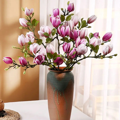 Silk magnolia bouquet

Artificial wedding flowers

Faux bridal bouquet

Magnolia floral props

Realistic silk flowers UK

Magnolia table centrepiece

Artificial garden decoration

DIY floral arrangement

Large faux magnolia stems