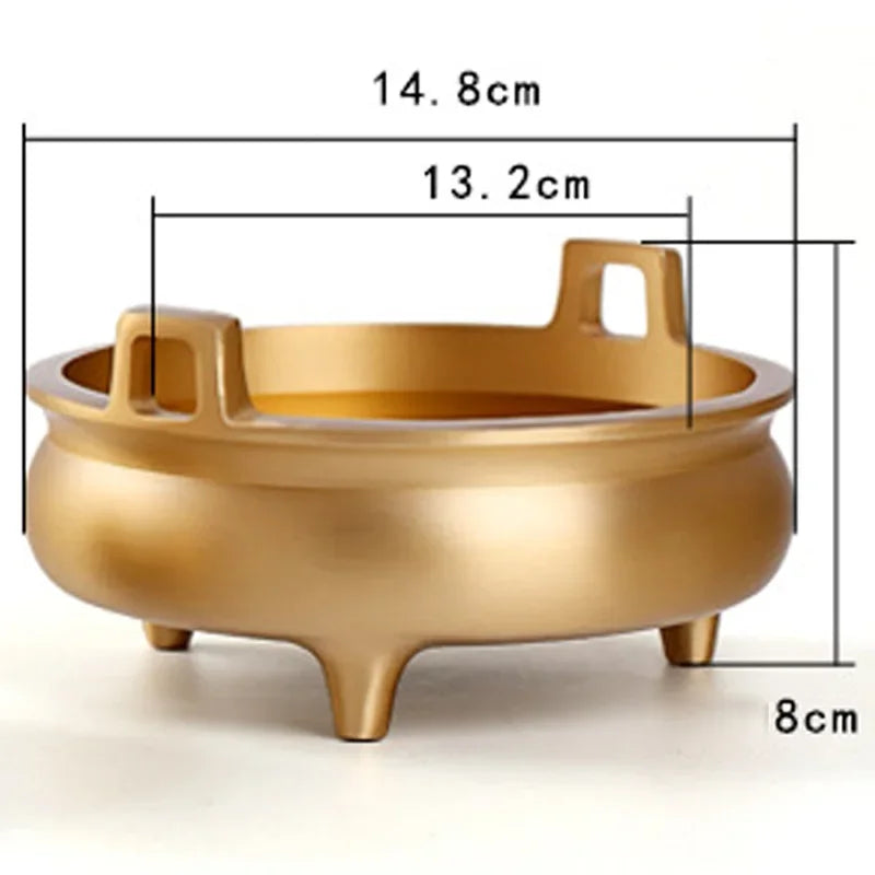 "Ding" Pure Copper Incense Burner — Tripod Brass Censer for Incense Sticks