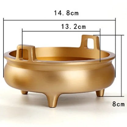 "Ding" Pure Copper Incense Burner — Tripod Brass Censer for Incense Sticks
