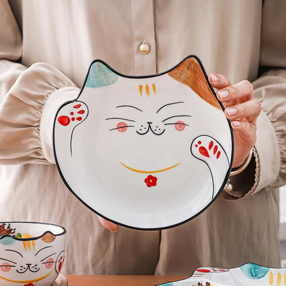 Kids Plate

Gift

Fun

Durable

Dishwasher Safe

Cute

Children's Dinnerware

Cartoon Cat Baby Ceramic Plate

Baby Plate