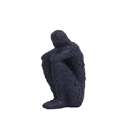 The Contemplative Figure Mosaic Resin Sculpture