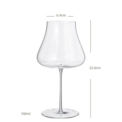 "Sommelier" wide bowl crystal wine glass, front view on white background — 6.9 × 22.6cm — CL House Drinkware collection