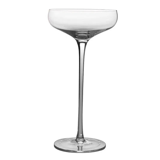 "Long Stem" coupe cocktail glass, elegant wide bowl and elongated stem — CL House Drinkware collection