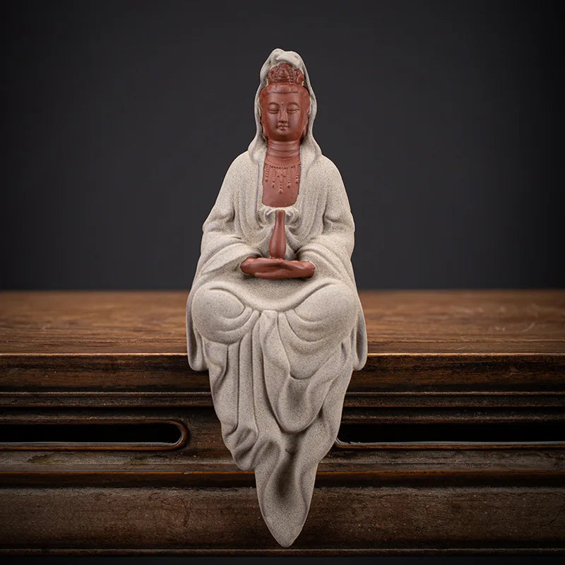 Estátua de Buda Guanyin

Queimador de incenso de refluxo

Ornamento de Bodhisattva em porcelana

Decoração Zen para casa