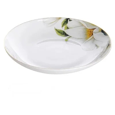 Lily flower soup plates

Porcelain lunch plates 

Deep ceramic cooking dish

Floral porcelain dinnerware

BBQ chafing dish insert

Botanical dining plates

Luxury ceramic soup bowls

White lily porcelain dish

Elegant table service