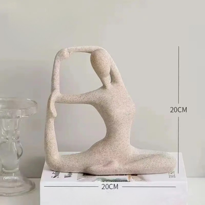 "Sand Form" Yoga Meditation Sculpture — Large, Lotus Pose, sandstone resin finish