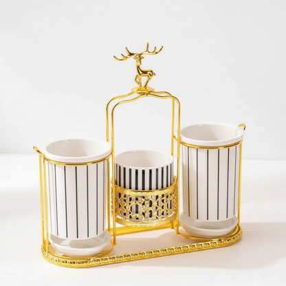 clHouse & Hme
Ceramic chopstick drainer UK

Geometric kitchen utensil holder

Striped ceramic storage barrel

Minimalist cutlery drying rack

Quick drain kitchen organizer

Nordic style utensil container

Decorative ceramic storage box

Luxury kitchen sink accessories