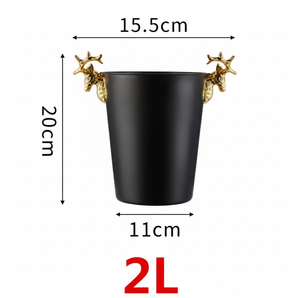 "Midnight Gala" Luxury Stainless Steel Ice Bucket