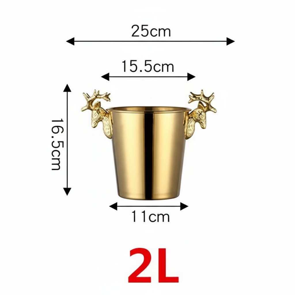 "Midnight Gala" Luxury Stainless Steel Ice Bucket