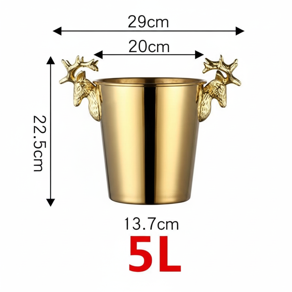 "Midnight Gala" Luxury Stainless Steel Ice Bucket