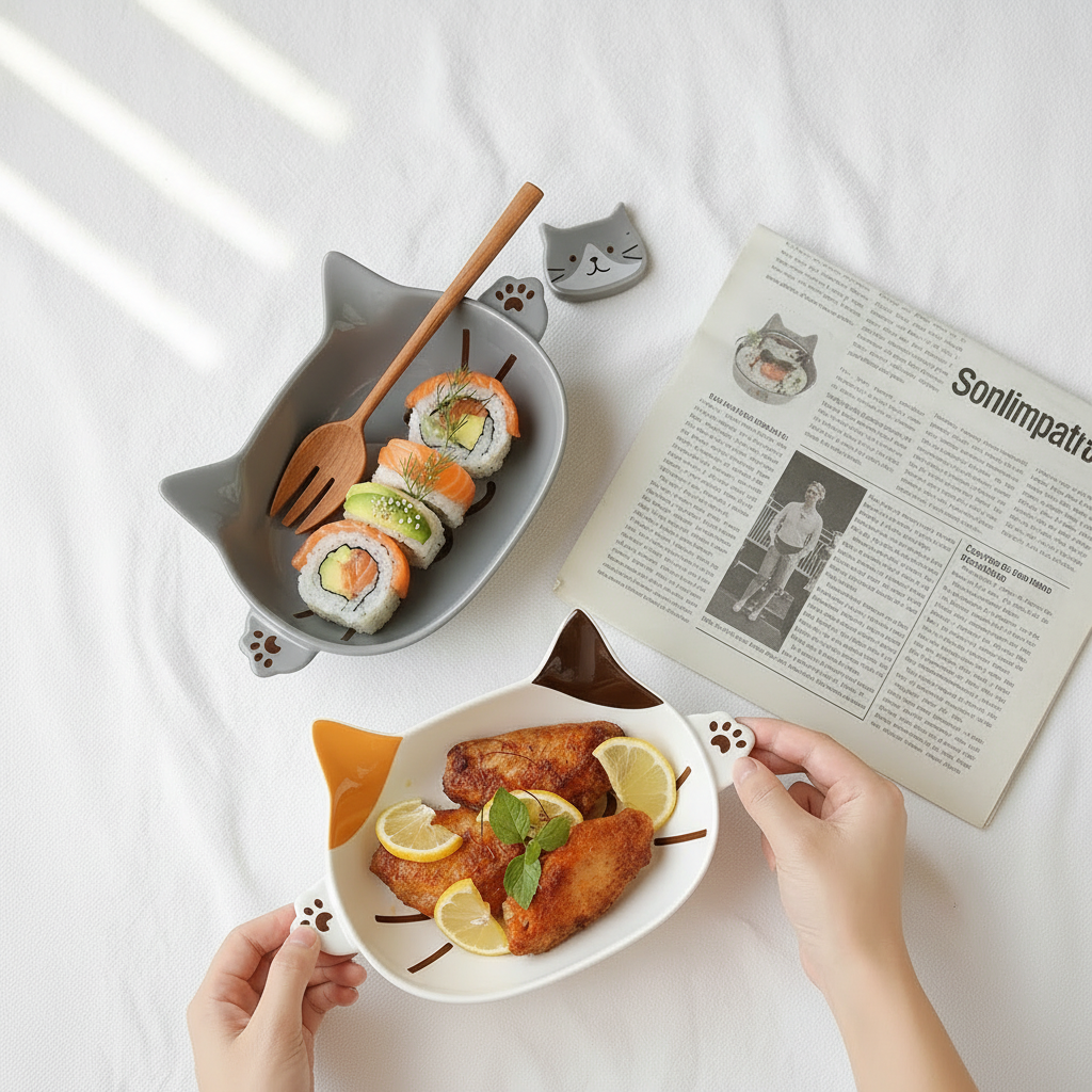 "Purr-fect" Japanese Ceramic Tray